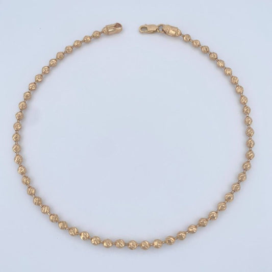 Tobillera Militar 7.8gr / 10 1/4 in / Oro Amarillo 18K $