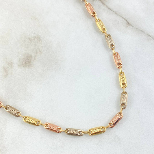 Rustic Tribal Chain 9gr / 23.6in / 18K Gold Three Tone