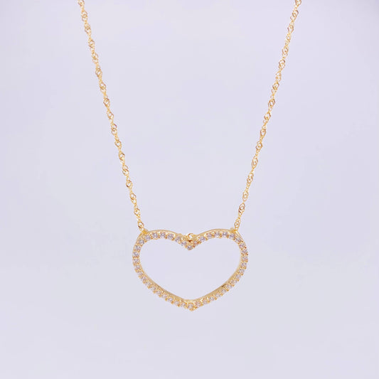 Set Cadena Singapur + Dije Silueta Corazón / 2.05g / 24 in Oro Amarillo 18K