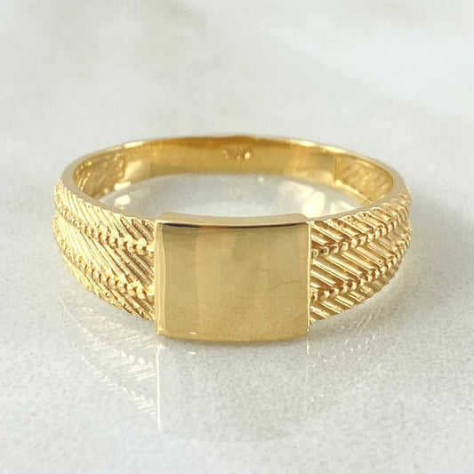 Striped Belt Ring 4.35gr / Size 11 / 18K Gold