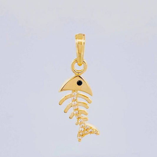 Pendant Fish Bones 1.8 g / 1 in Yellow Gold 18K
