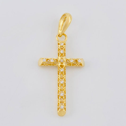 Dije Cruz Malla Latina 1.55 g / 1 1/2 in Oro Amarillo 18K