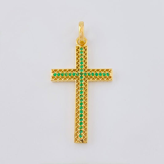 Dije Cruz Malla 2.9 g / 1 3/4 in Oro Amarillo 18K