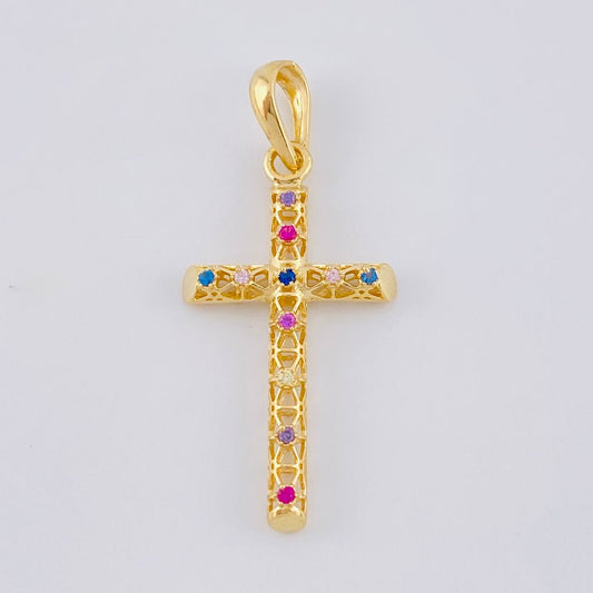 Dije Cruz Malla Latina 1.45 g / 1 1/2 in Oro Amarillo 18K