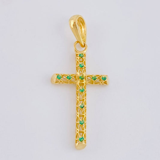 Dije Cruz Malla Latina 1.35 g / 1 1/2 in Oro Amarillo 18K