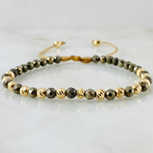 Pulsera Dorada Pirita Grisacea 1.5gr / Oro Amarillo 18K (A.C)