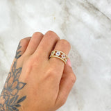 Flower Track Ring 4.5gr / Size 7 1/2 / Colored Zircons 18K Yellow Gold Flower Track Ring 4.5gr / Size 7 1/2 / Colored Zircons 18K Yellow Gold