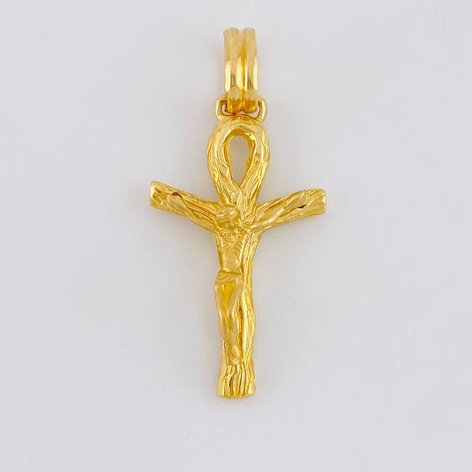 Dije Cruz Cristo Ansada 5.4 g / 1 1/2 in Oro Amarillo 18K