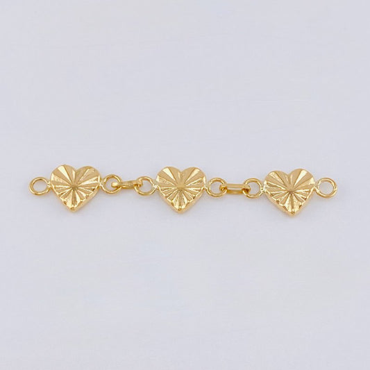 Herraje Retazo Corazones Diamantados 1.05 g / 1 3/4 in Oro Amarillo 18K