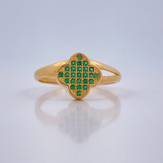 Anillo Trebol 2.4gr / T6 1/2 / Oro Amarillo 18K $