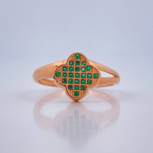 Anillo Trebol 2.5gr / T5 1/4 / Oro Rosa 18K $