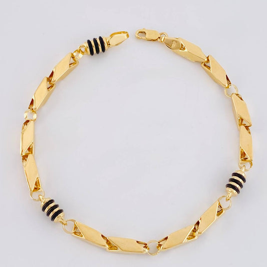 Pulso Rustico Cauchos Negros 5.5 g / 7 3/4 in / 5 mm Oro Amarillo 18K