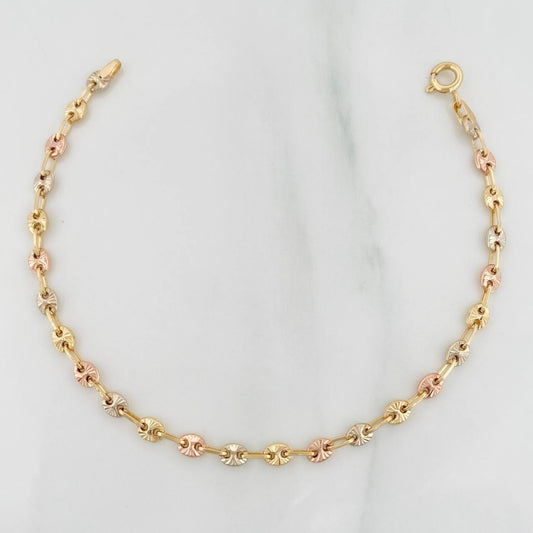 Pulso Gc Diamantado 2.8 g / 7 in / 3.4 mm Tres Oros 18K