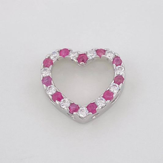 Herraje Corazon Rubi 38 Pts 1.35 g / 1/2 in Plata 925