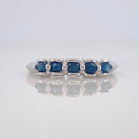 Anillo Acordion Zafiro 28 Pts 1.75 g / T7 3/4 Plata 925