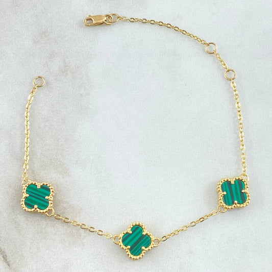 Pulso Aro Seguido Trebol 4.1gr / 17cm / Nac.Esp. Oro 18K -