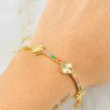 Tennis Bracelet Clover 13.1gr / 6 3/4 in / 18K Gold Tennis Bracelet Clover 13.1gr / 6 3/4 in / 18K Gold