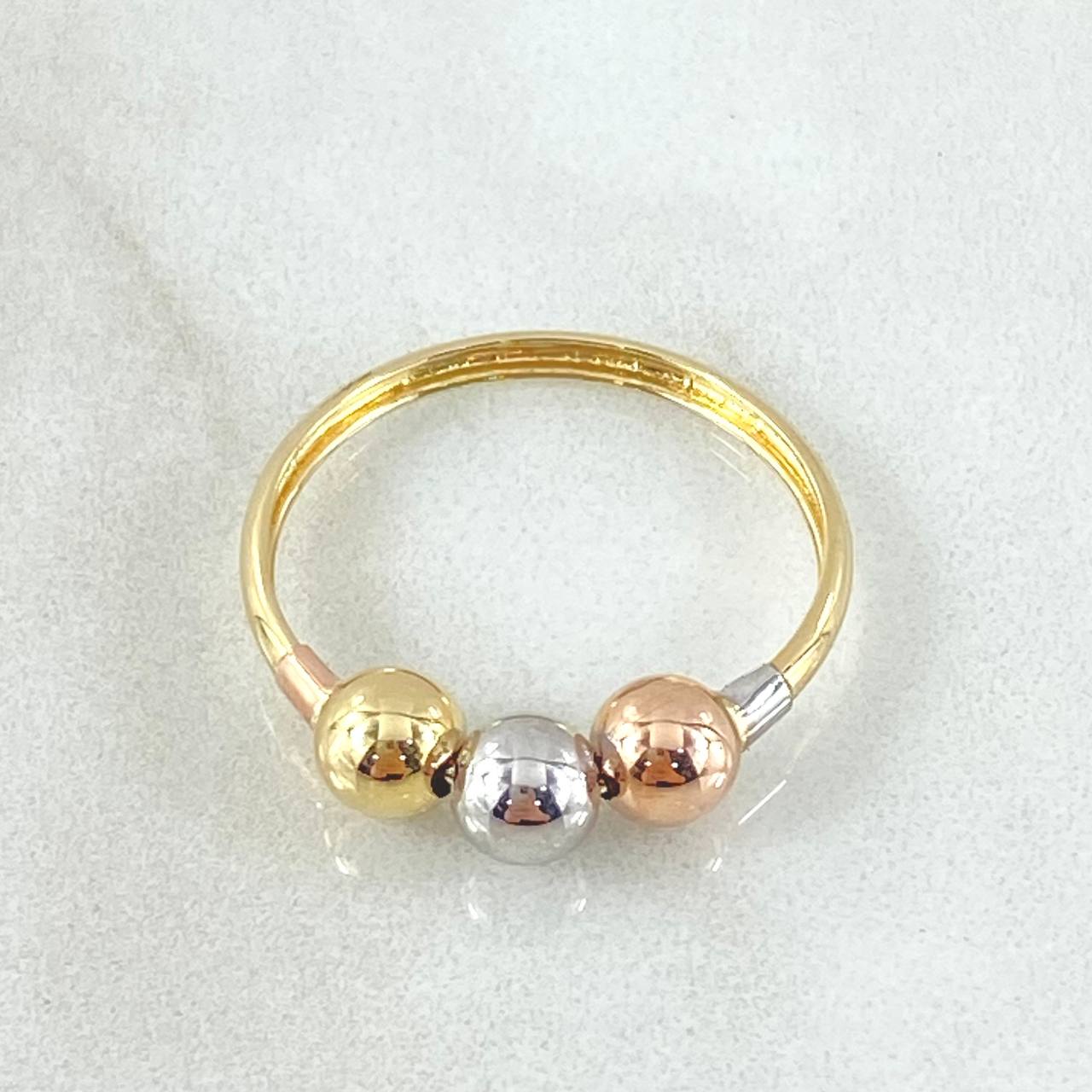 Anillo Trio De Bolas 1.25gr / T5 / Oro 18K © Anillo Trio De Bolas 1.25gr / T5 / Oro 18K ©
