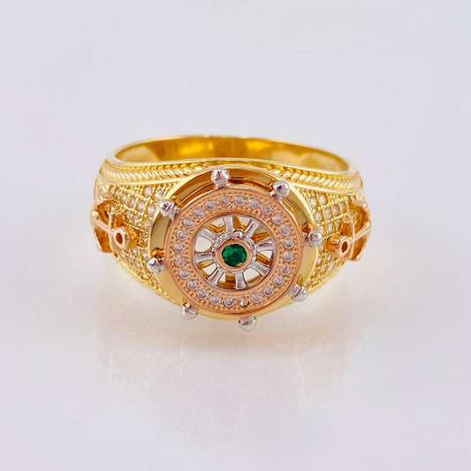 Anillo Timón Móvil 9.7 g / T11 1/4 Tres Oros 18K