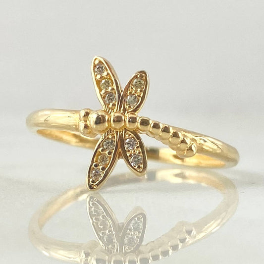 Dragonfly Ring 1.7gr / Size 7 / 18K Gold