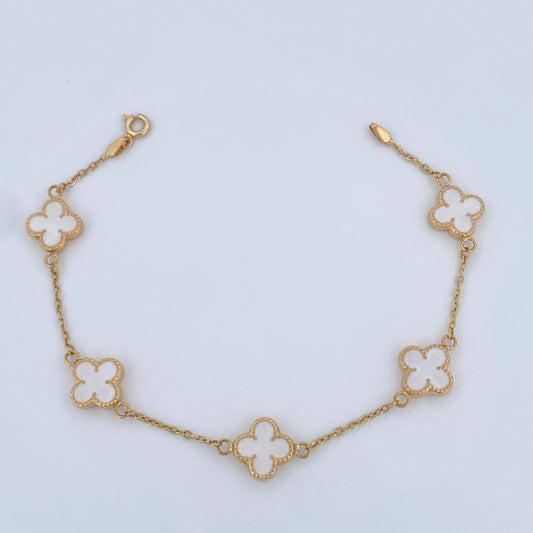 Pulso Trebol Aros Seguido 3.85gr / 7 in / Oro Amarillo 18K &