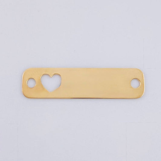 Herraje Placa Corazón 0.7 g / 1 in Oro Amarillo 18K
