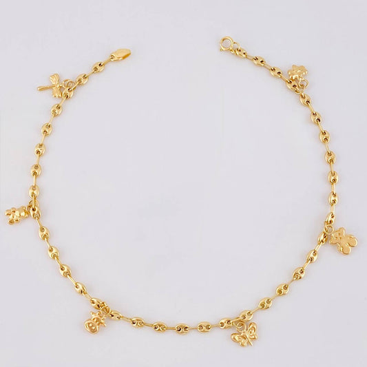 Tobillera Gc Dijes 3.85 g / 9 3/4 in / 3.1 mm Oro Amarillo 18K