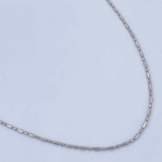 Cadena Morse 1.35gr / 17 3/4 in / Oro Blanco +3 18K &