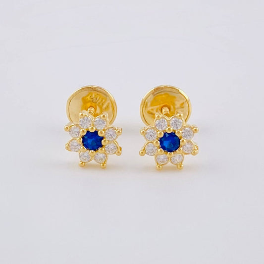 Topos Flor Estrellada 0.85 g / in / 6 mm Oro Amarillo 18K