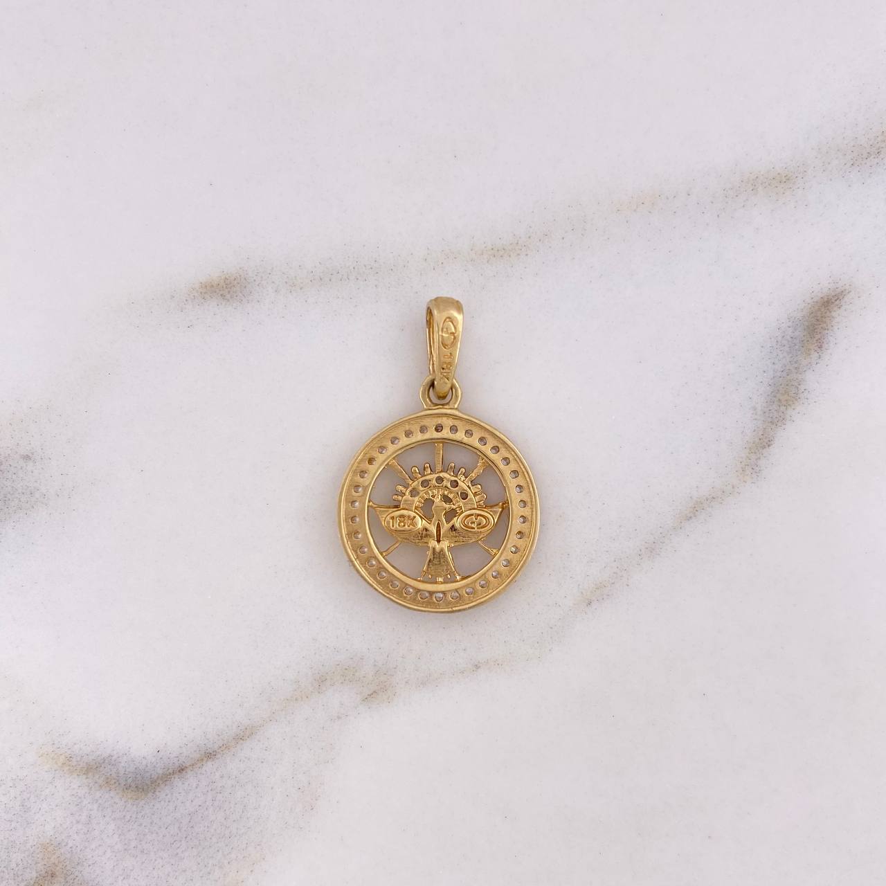 Pendant Colibri 2.2gr / 2.4cm / White Zirconia Two-tone Yellow White 18K # Pendant Colibri 2.2gr / 2.4cm / White Zirconia Two-tone Yellow White 18K #