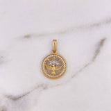 Pendant Colibri 2.2gr / 2.4cm / White Zirconia Two-tone Yellow White 18K # Pendant Colibri 2.2gr / 2.4cm / White Zirconia Two-tone Yellow White 18K #