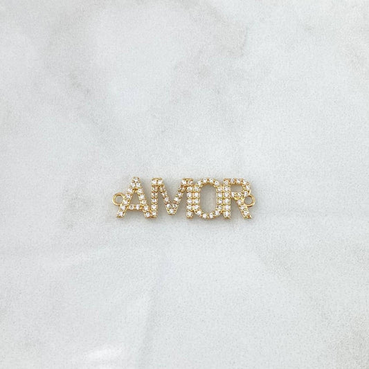 Charm Love 1.75gr / 2.9cm / White Zircons 18K Yellow Gold
