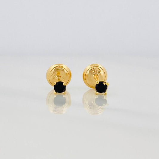 Stud Earrings Four Claws 0.6g / in / 2.64mm Yellow Gold 18K