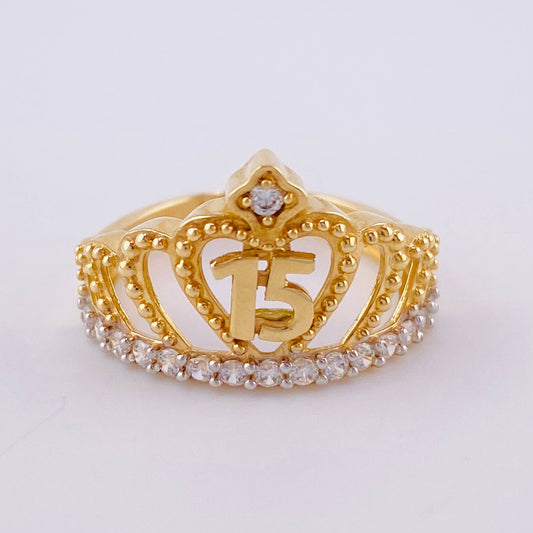 Anillo Corona 15´S 3.15 g / T5 1/2 Oro Amarillo 18K