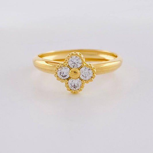 Anillo Trebol Tupido 1.25 g / T5 Oro Amarillo 18K