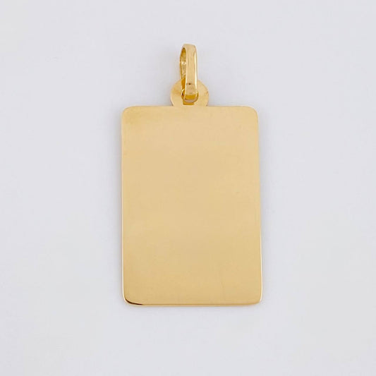 Dije Placa Rectangular 1.5 g / 1 1/4 in Oro Amarillo 18K