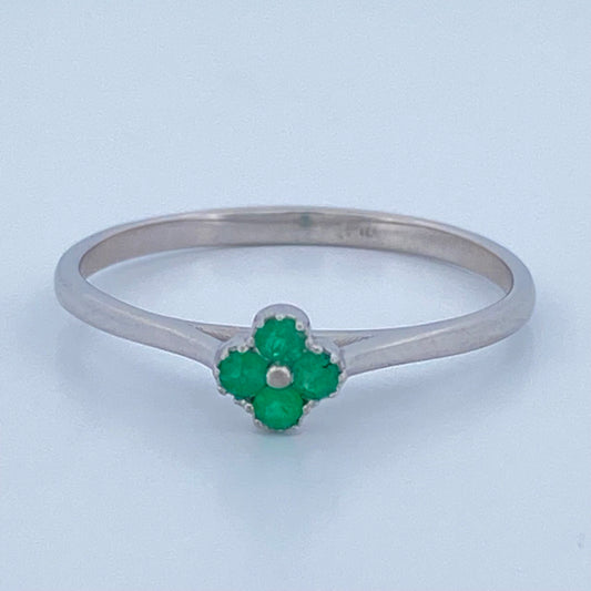 Anillo Trebol 1.25gr / T10 1/2 / Oro Amarillo 18K +
