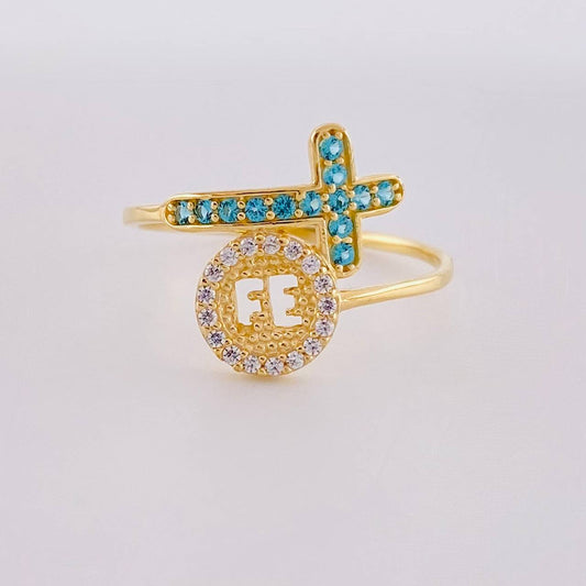 Circle Cross Faith Ring 1.55g / Size 6 1/2 Yellow Gold 18K