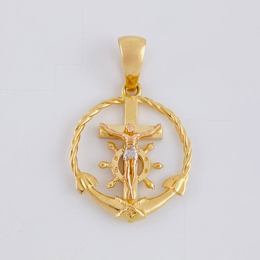 Dije Cruz cristo marinero 2.85g / 1 in Tres Oros 18K