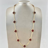 Chain Box Clover VCyA 37.9gr / 65cm / 2mm Red Amber 18K Yellow Gold Chain Box Clover VCyA 37.9gr / 65cm / 2mm Red Amber 18K Yellow Gold