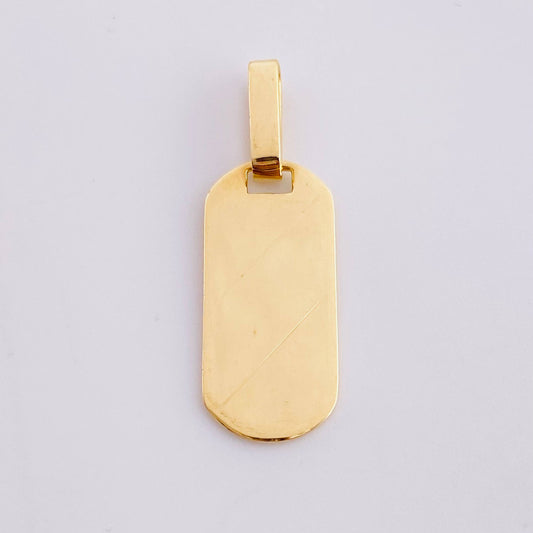 Rounded Rectangle Pendant 1.55g / 1 in 18K Yellow Gold