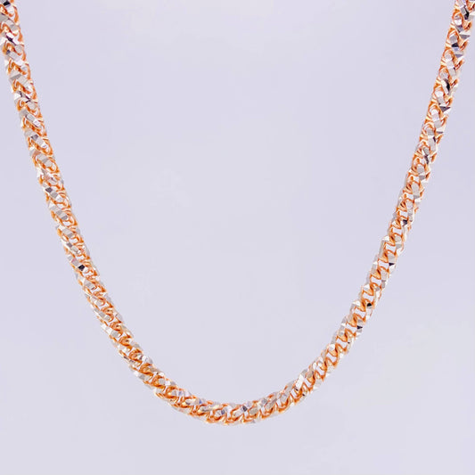 Cadena Franco 34.1g / 23 3/4 in / 3.15mm Dos Oros Blanco Rosa 18K