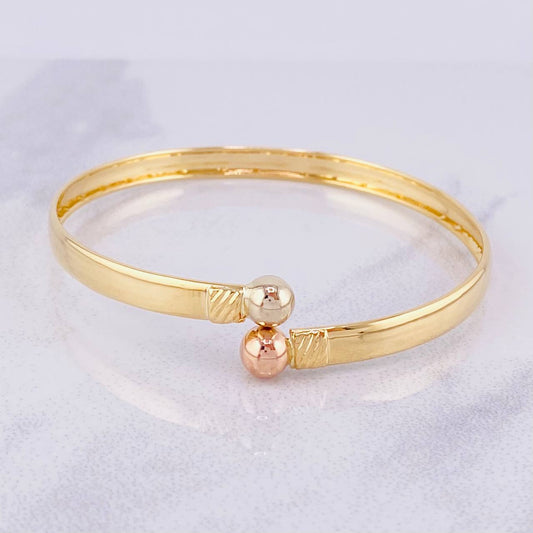 Bracelet Aro Tu y Yo 5.7g / 7 1/2 in / 5mm Three Golds 18K