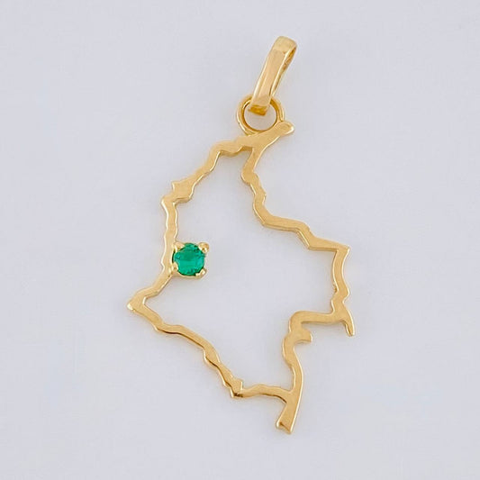 Pendant Map of Colombia 1.05g / 1 1/4 in 18K Yellow Gold