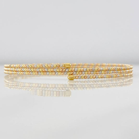 Pulso Aro Diamantado 5g / 6 3/4 in / 2mm Tres Oros 18K