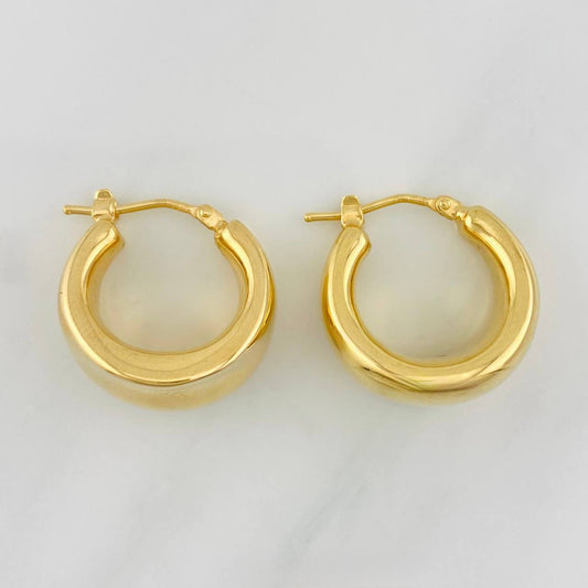 Candongas Media Luna 3.5g / 1/2 in Oro Amarillo 18K