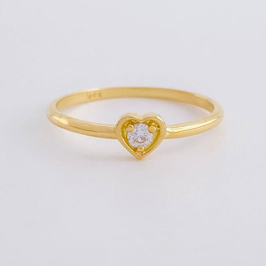 Heart Ring Zirconia 1.25g / T6 Yellow Gold 18K