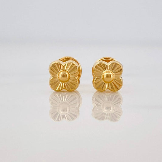 Topos Flor Trebol 0.65g / in / 5.25mm Oro Amarillo 18K