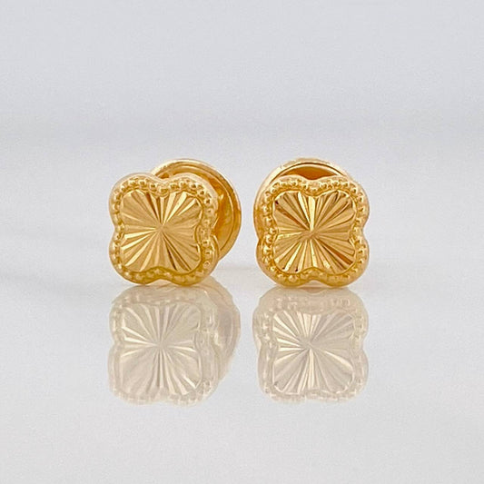 Topos Trebol Diamantado 0.55g / in / 5.21mm Oro Amarillo 18K