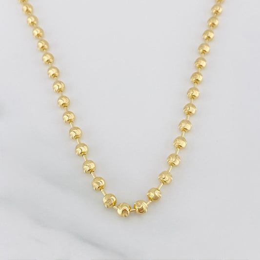 Half Moon Military Chain 13.75g / 18 1/2 in / 4mm Yellow Gold 18K